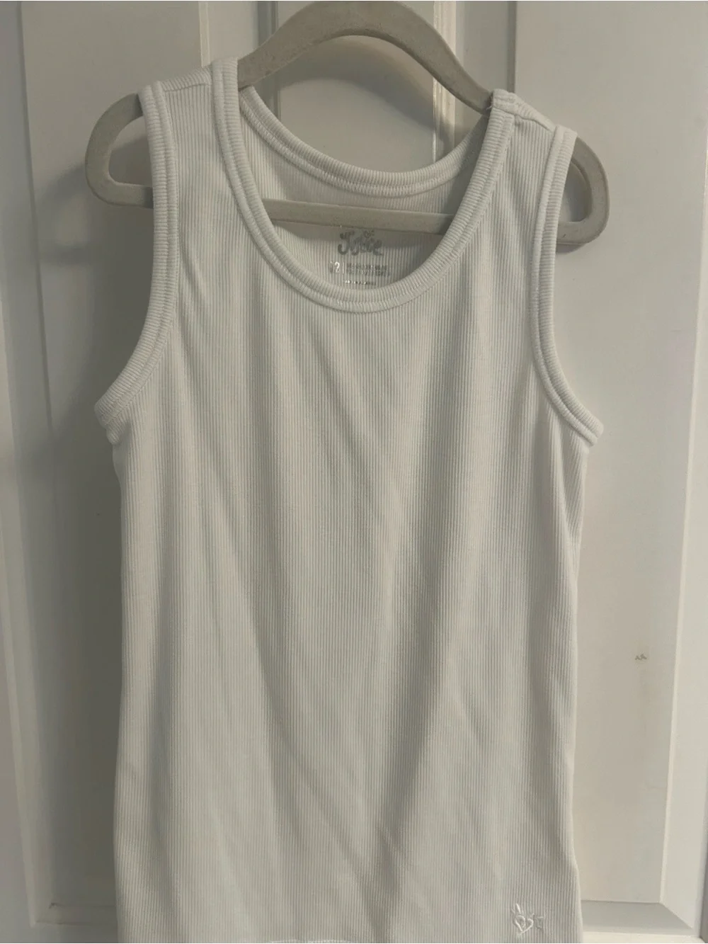 Girls Justice White Ribbed Tank Top